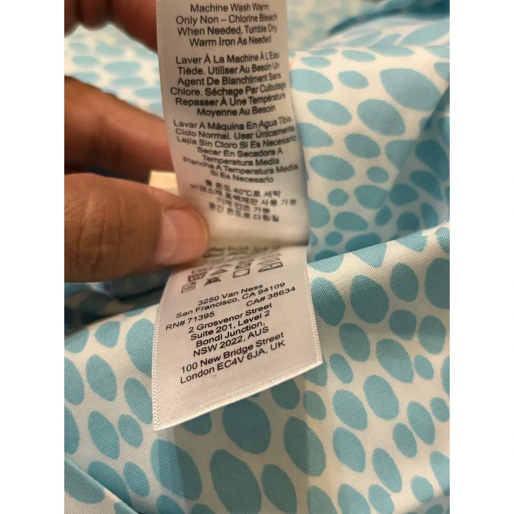Pottery Barn Kids Twin Sheet Set Organic Pebble Dot Sky Blue Organic Cotton 4pc